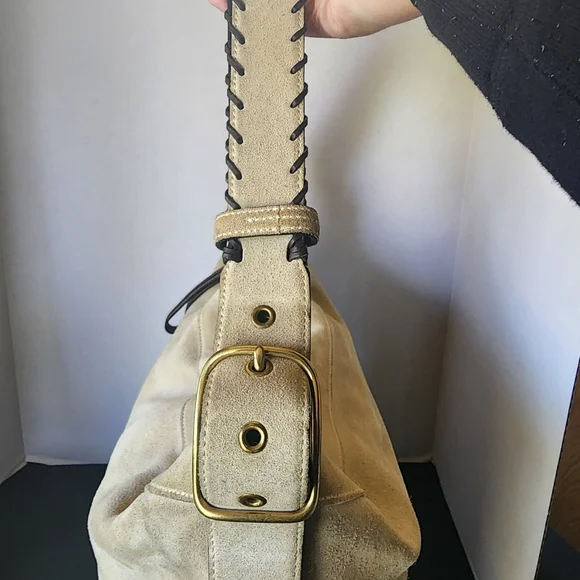 Coach Vintage Suede Fringe Hobo Bag, Whipstitch Handle, Rare, 2002, VGUC - Picture 8 of 14